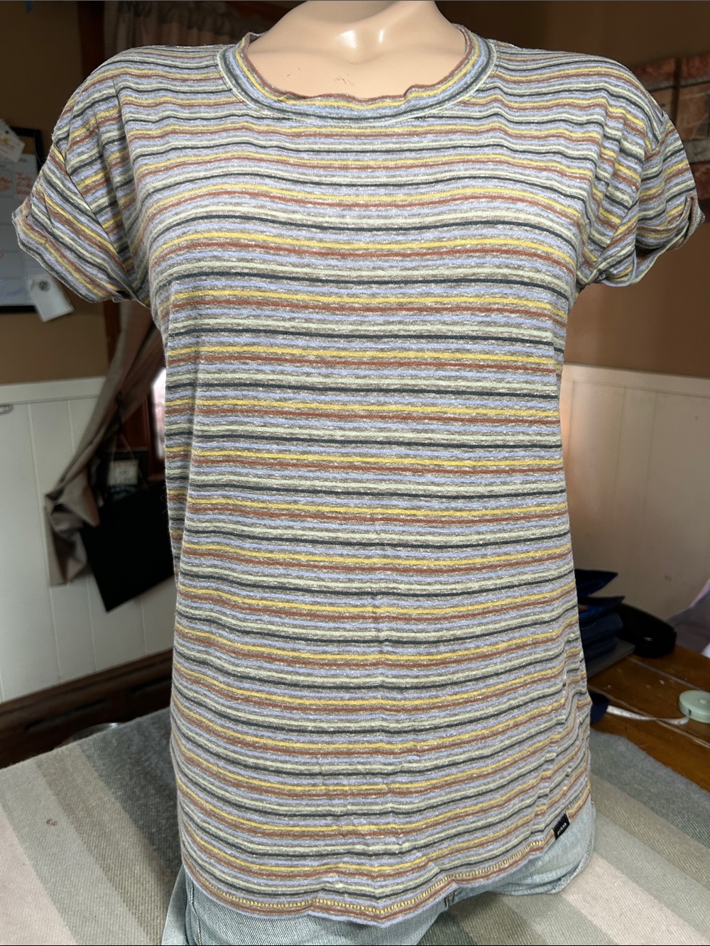 Prana Multicolor Striped Crewneck Tee -